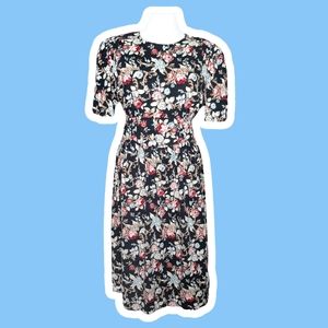 Vintage Lisa II Black Floral Dress
